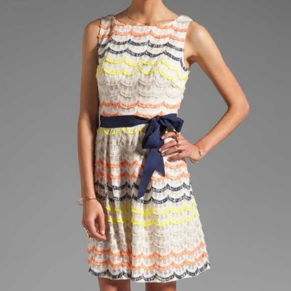Trina Turk Heights Dress 12 Beach Coastal Vacation Preppy Rainbow Multi-Color - Picture 1 of 11